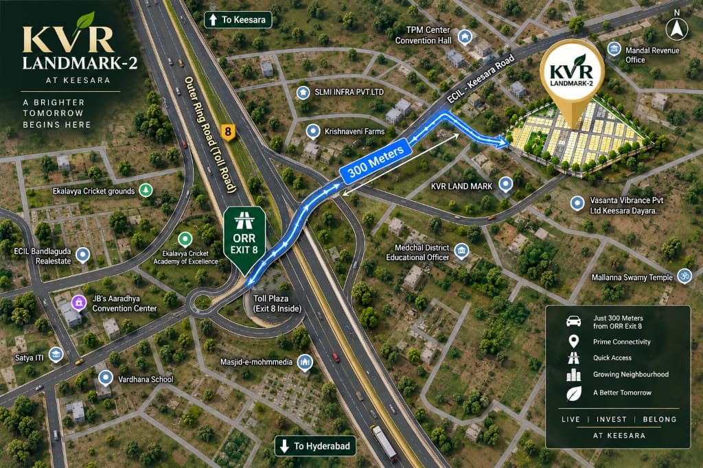 ORR Exit 8 to KVR Landmark-2 Aerial Route Map (300 Meters)
